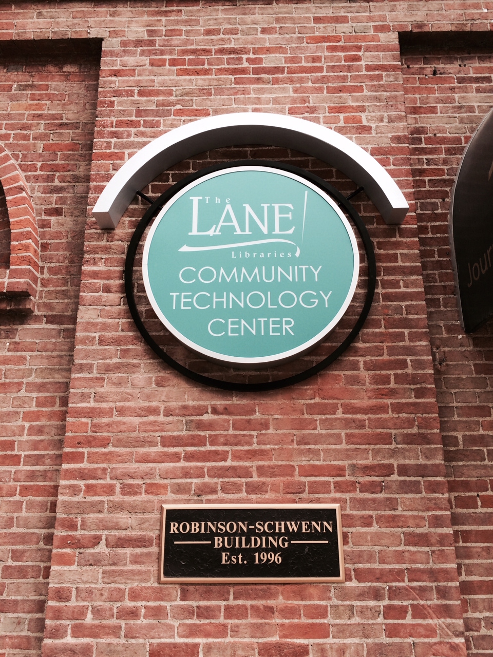 Lane Library Community Technology Center Sign